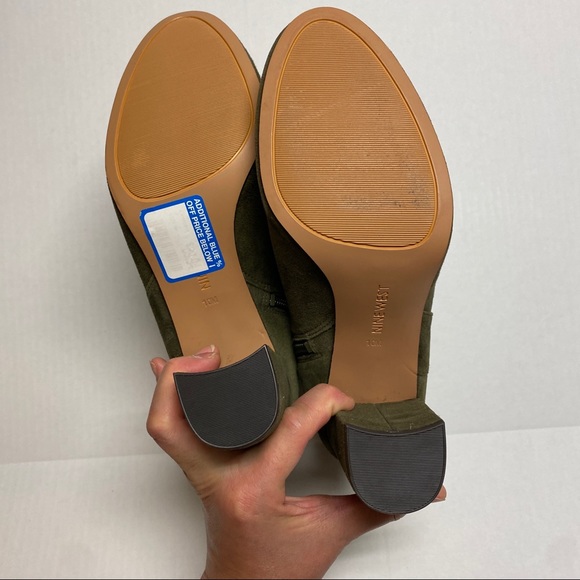 Nine West Suede Booties - Olive Green - women’s Size 10 - Picture 4 of 6